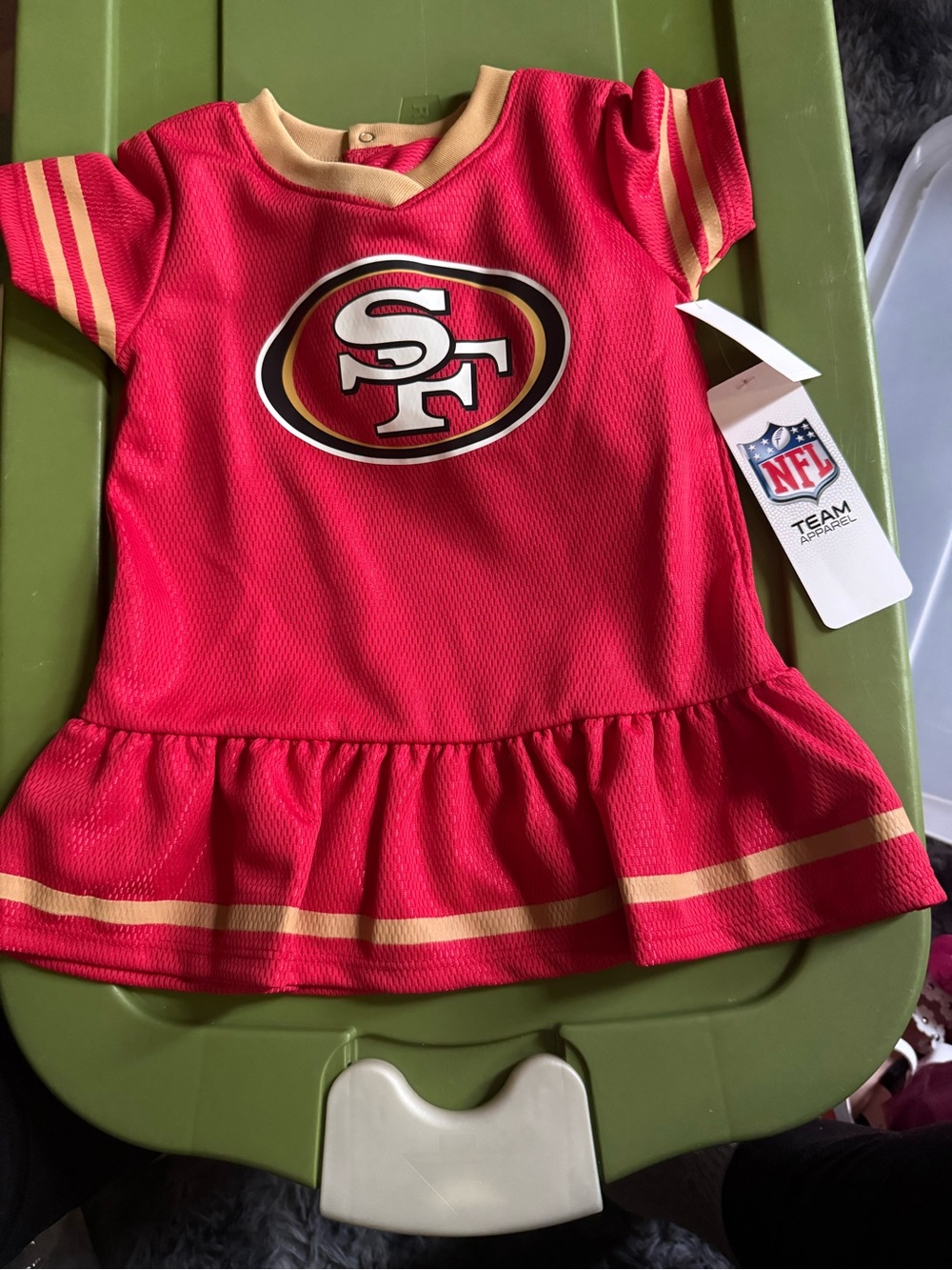 NFL Girls Red and Gold San Francisco 49ers Peplum Tee